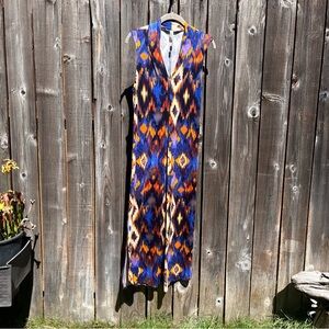 Cable & Guage Sport Aztec western sleeveless maxi dress size small